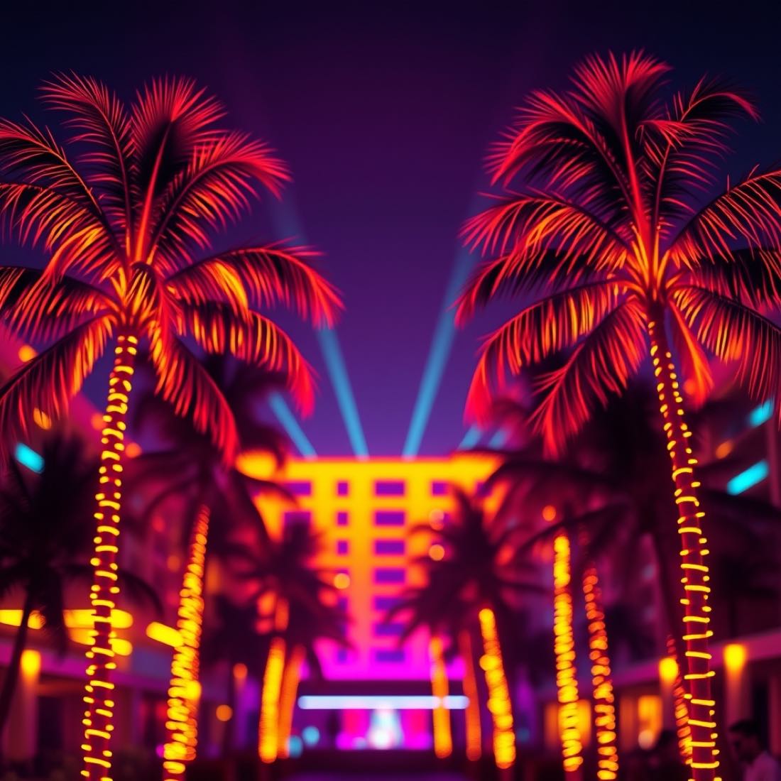 Premium neon social casino-style key art